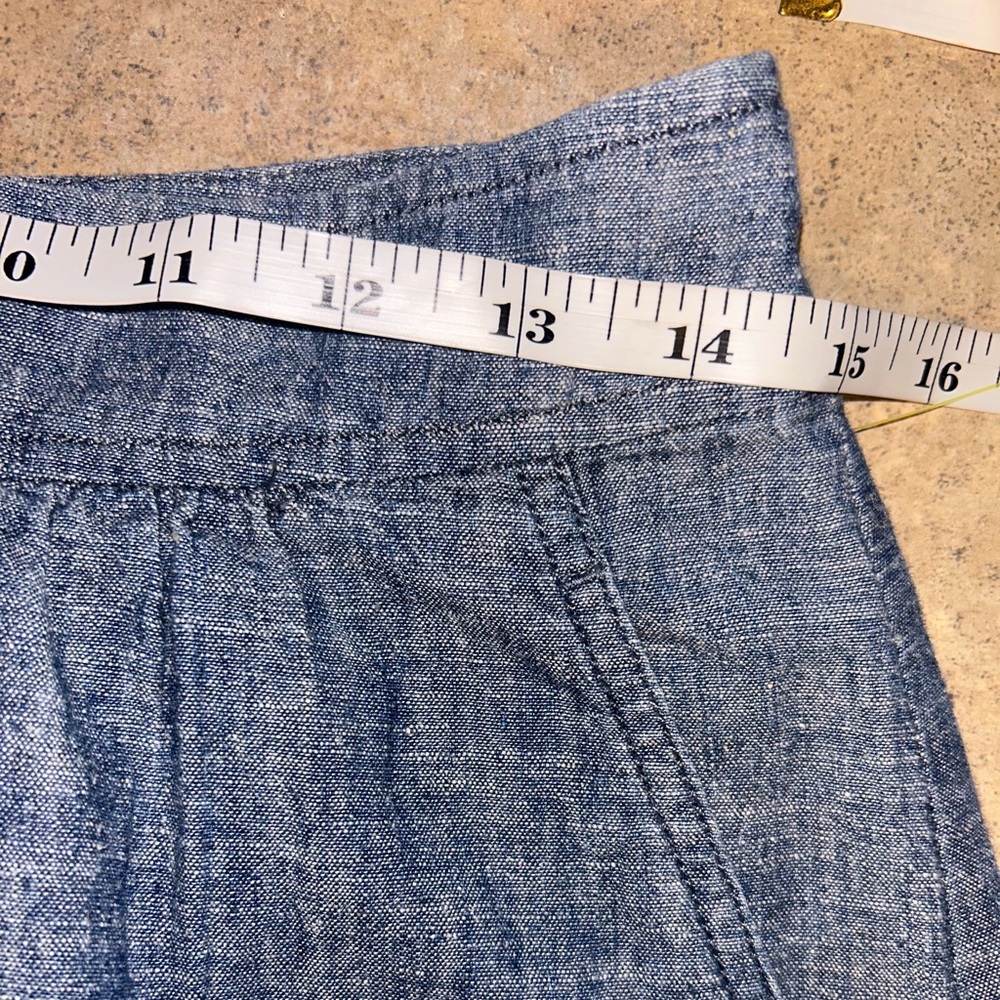 Eileen Fisher A-Line Blue Hemp Organic Cotton Skirt - Picture 8 of 9